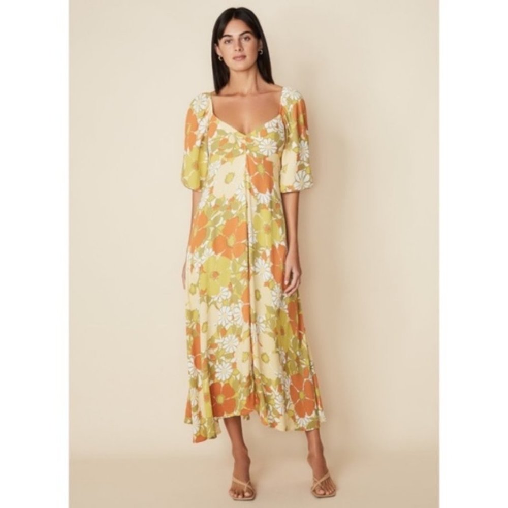 NWT Faithfull the Brand Imane Midi Dress Isola